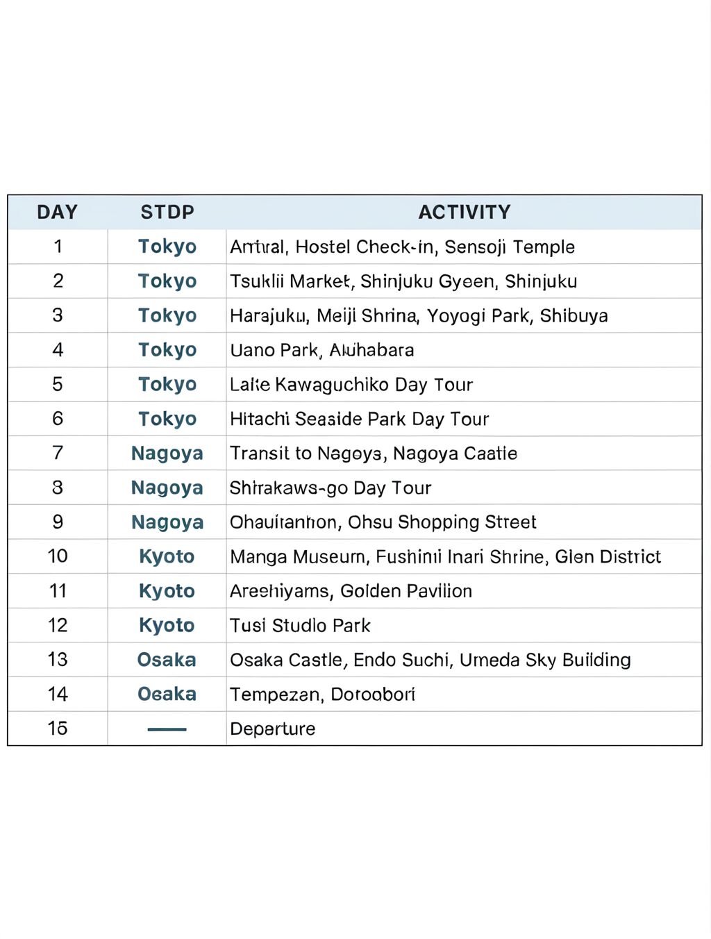 11 day japan itinerary reddit