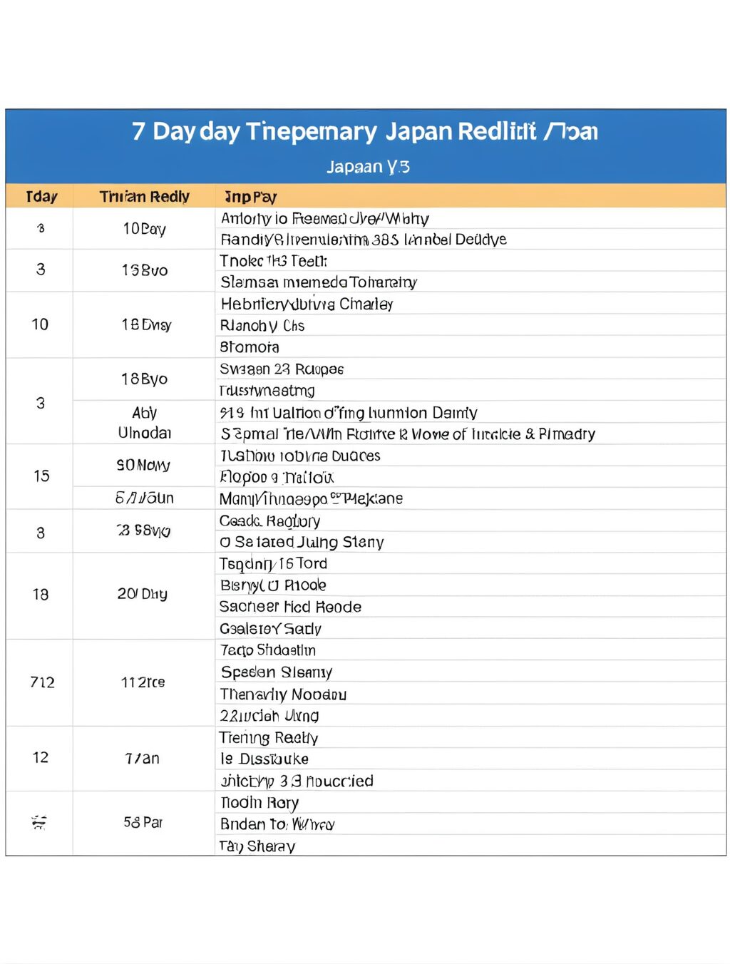 7 day itinerary japan reddit