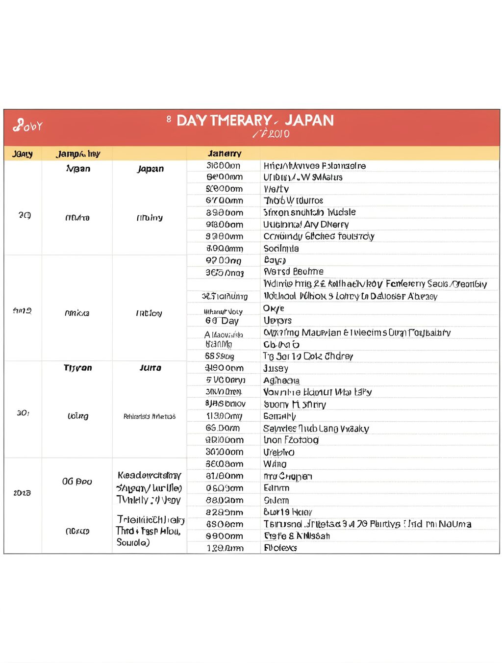 8 day itinerary japan