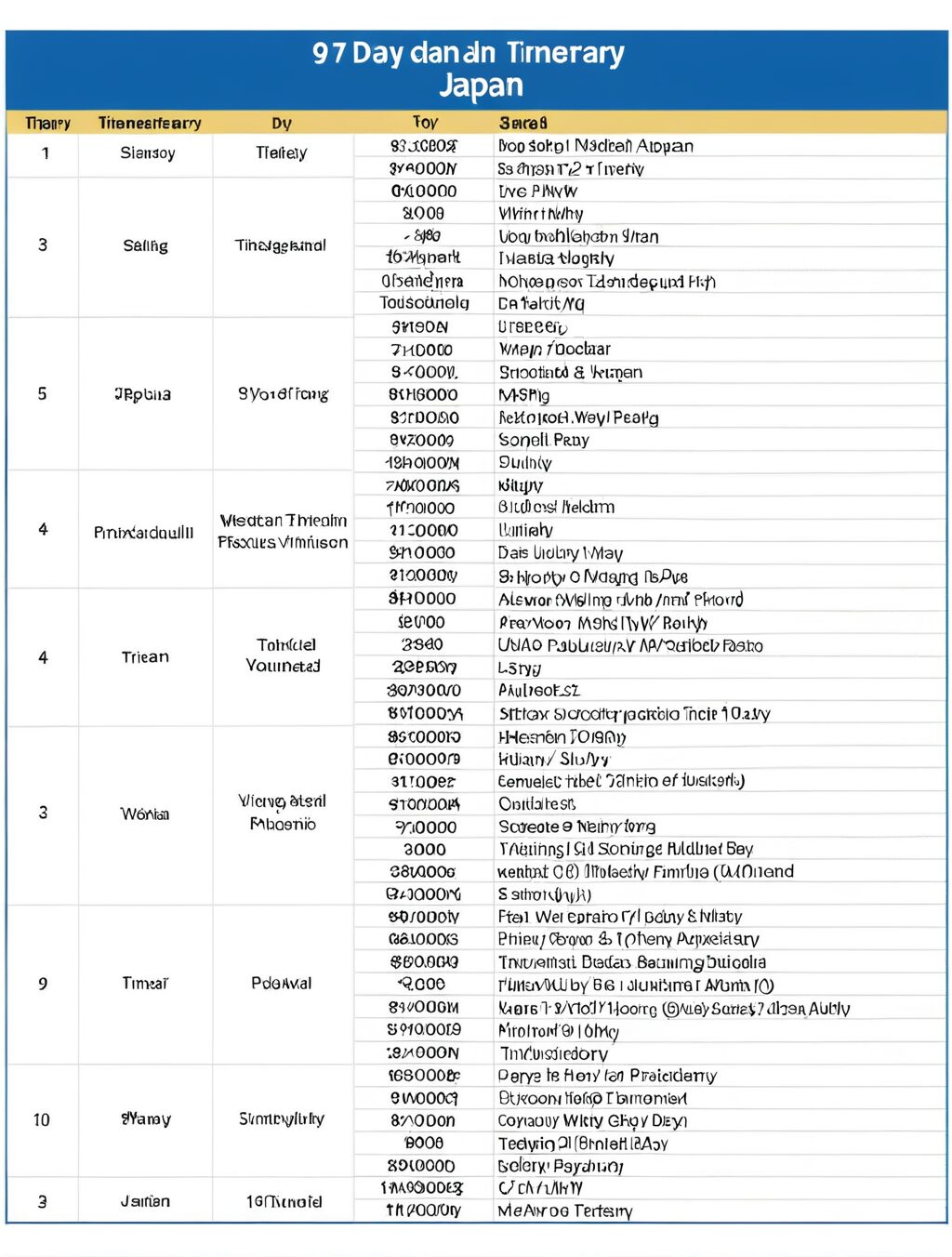 9 day itinerary japan