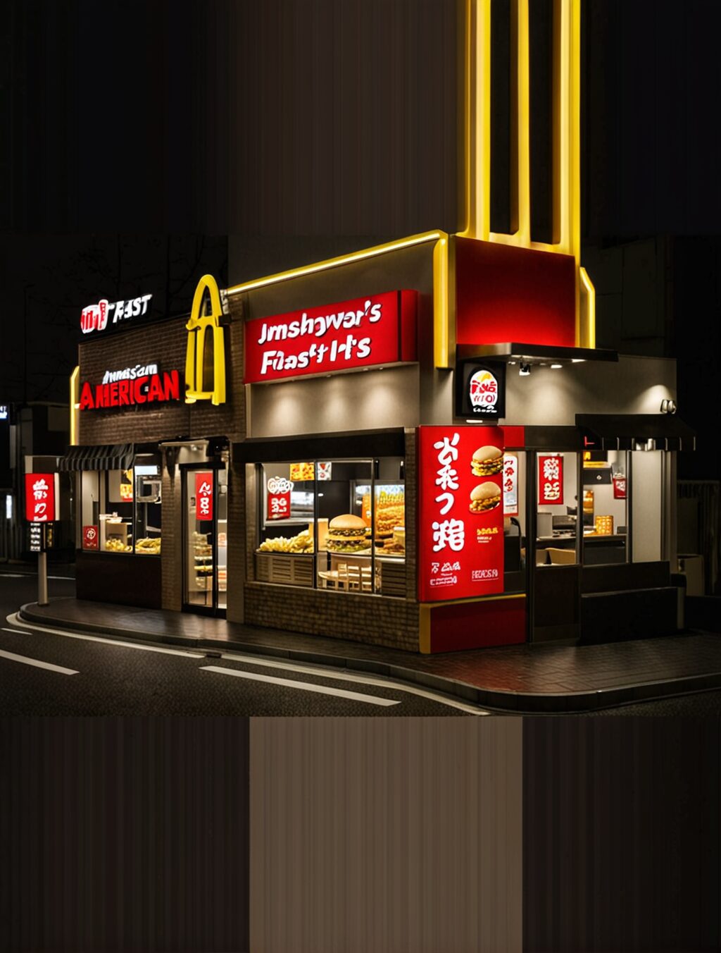 an american fast-food company opens up a store in japan