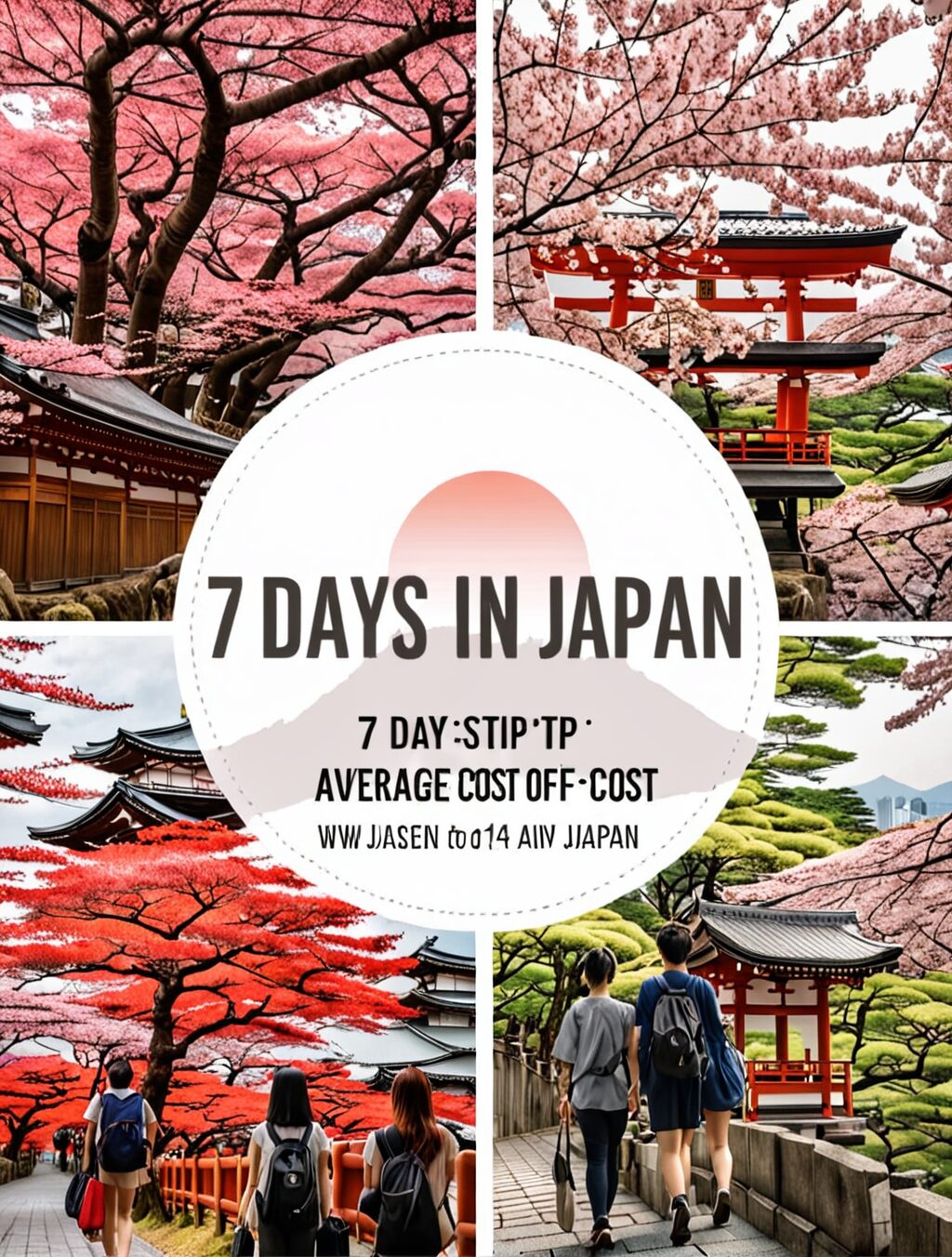 average cost of 7 day trip to japan