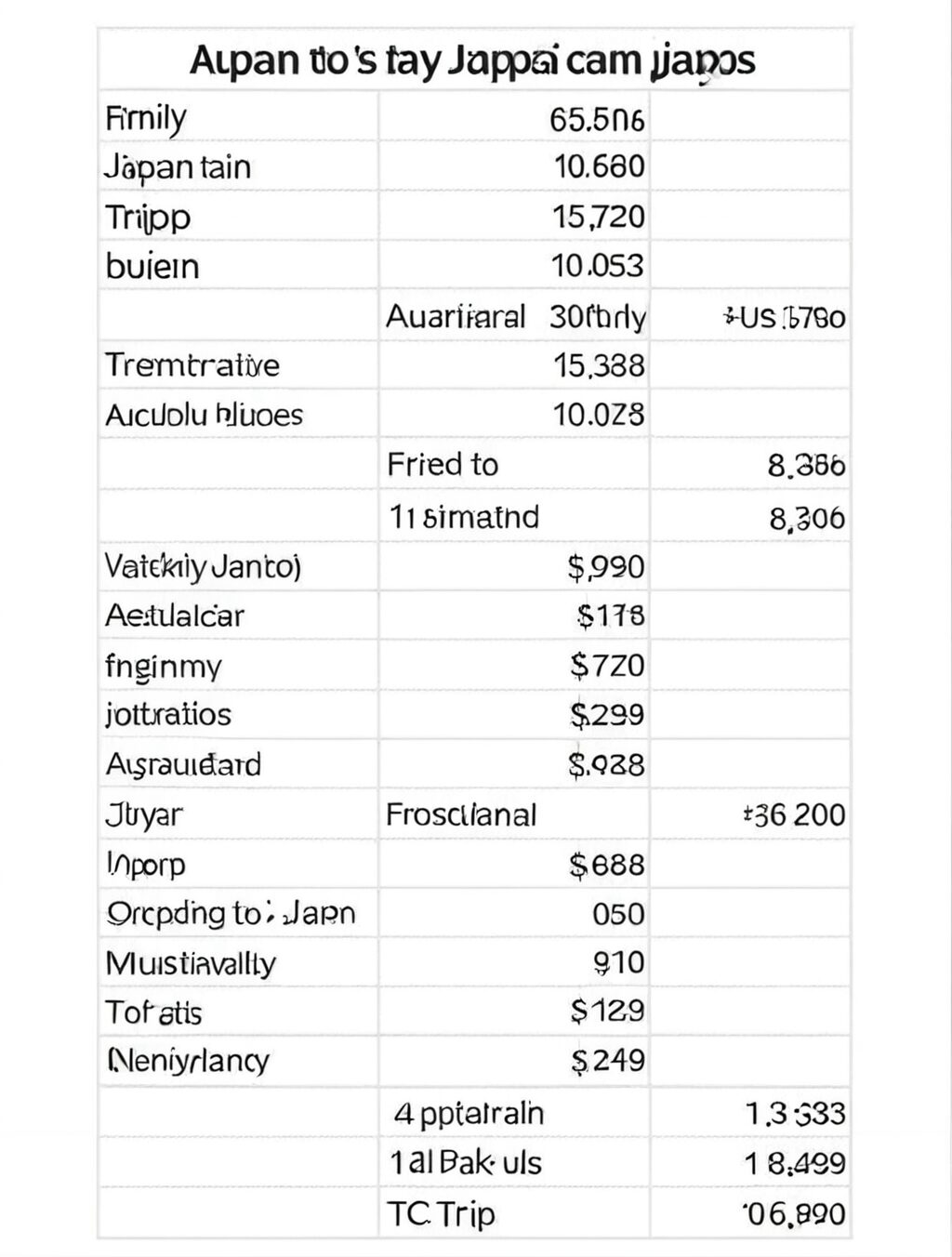 family trip to japan cost from australia