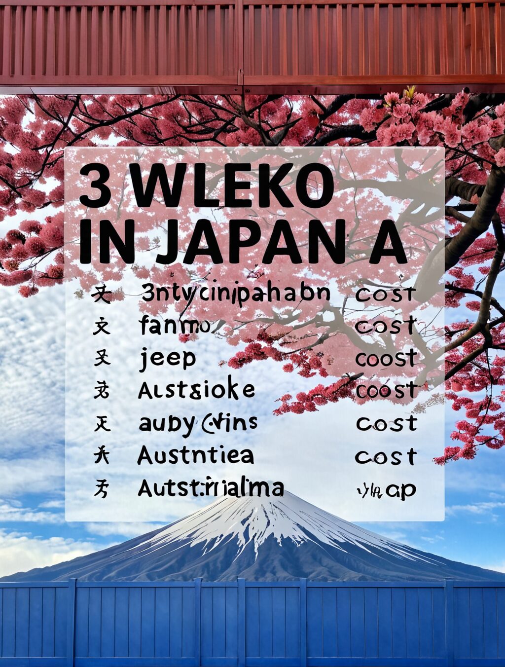 family trip to japan cost from australia