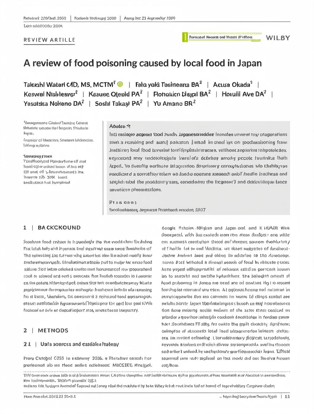 food poisoning in japan