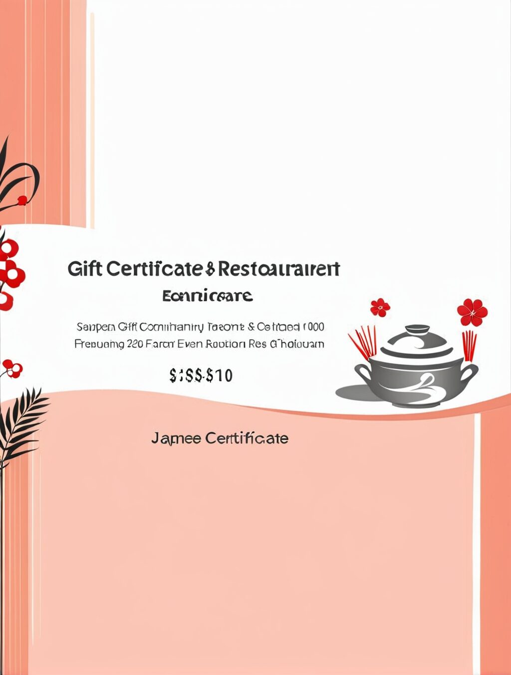 gift certificate japanese restaurant