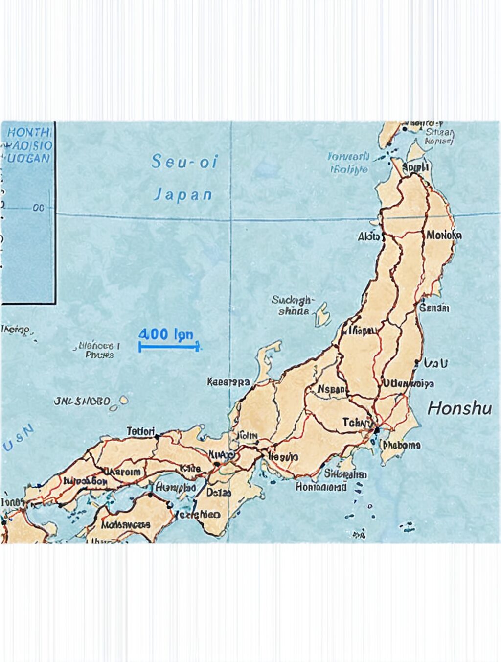 honshu japan map