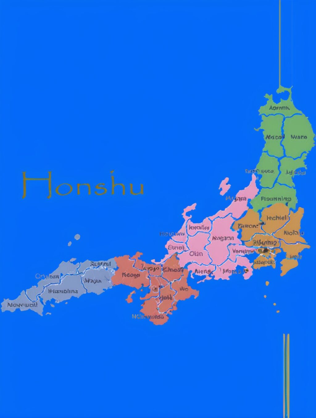 honshu japan map