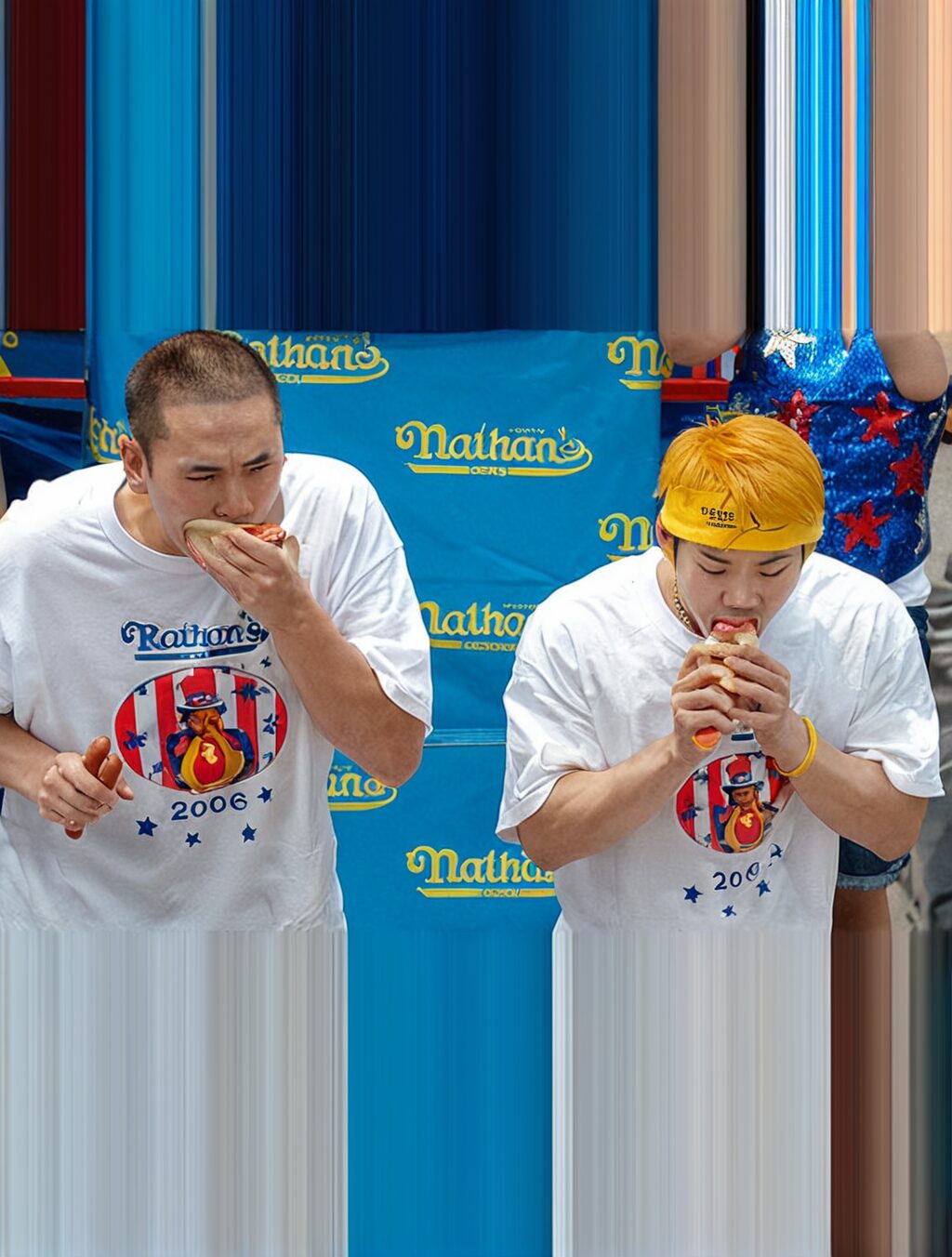 hot dog eating japanese guy