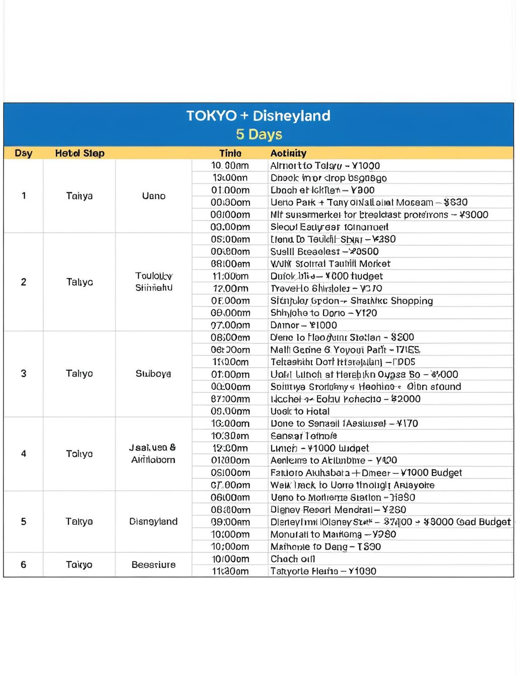 japan 10 days budget itinerary