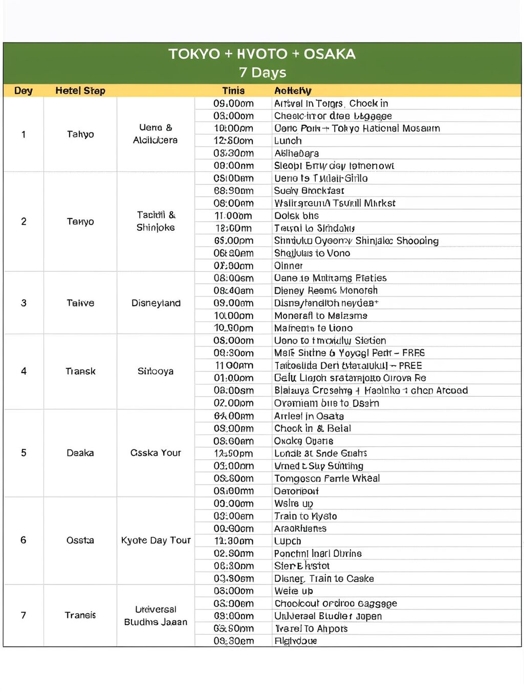 japan 10 days budget itinerary