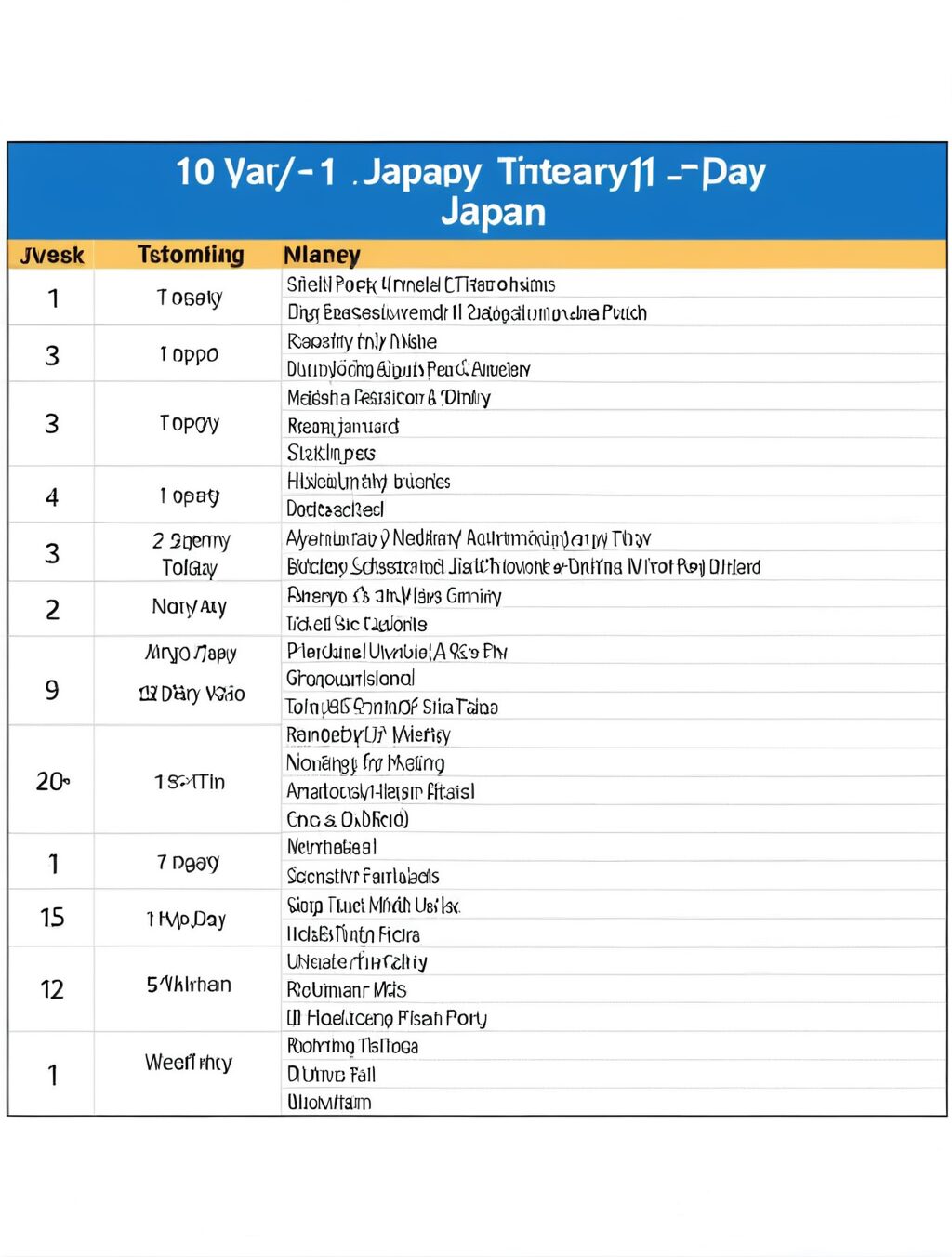 japan 11 day itinerary