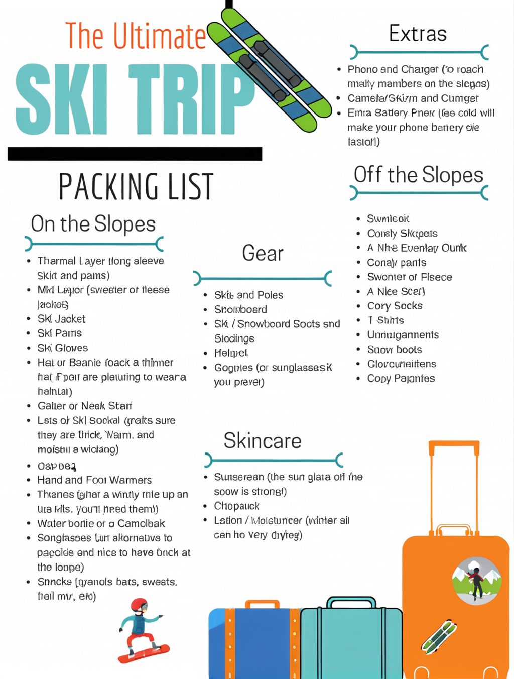 japan ski trip packing list