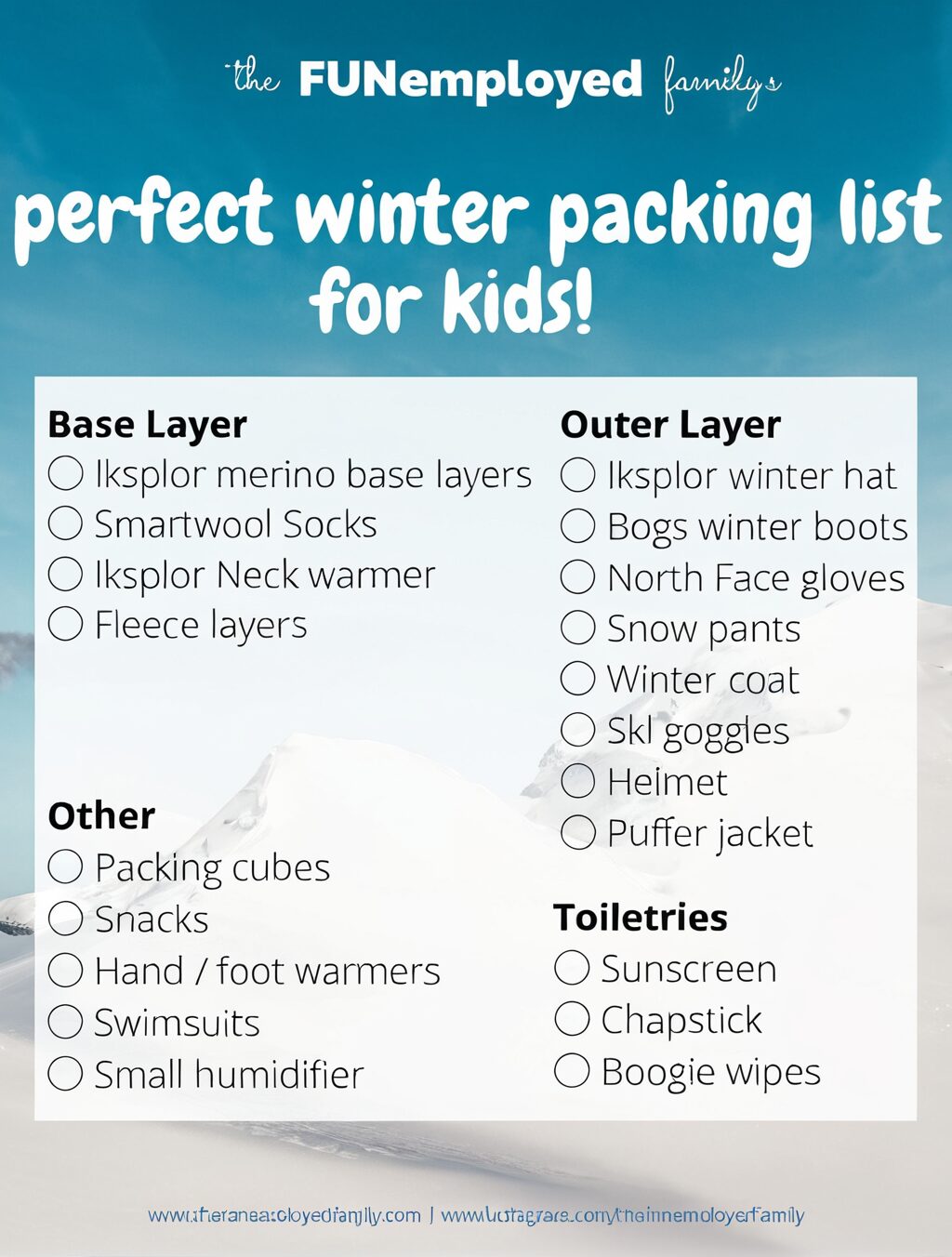 japan snow trip packing list