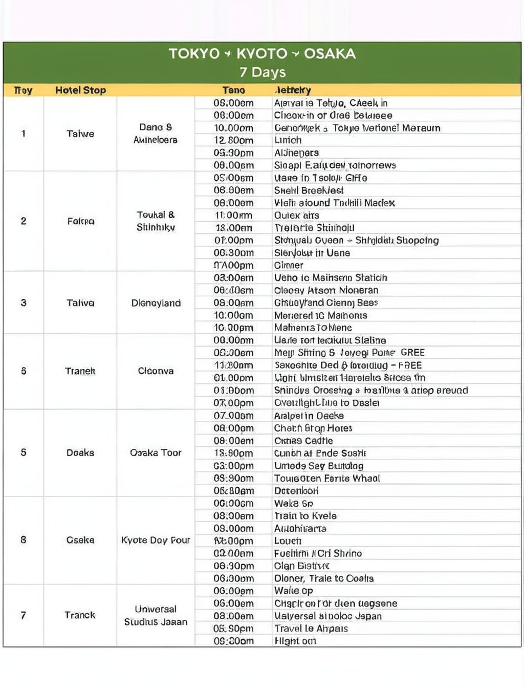 japan travel itinerary 8 days