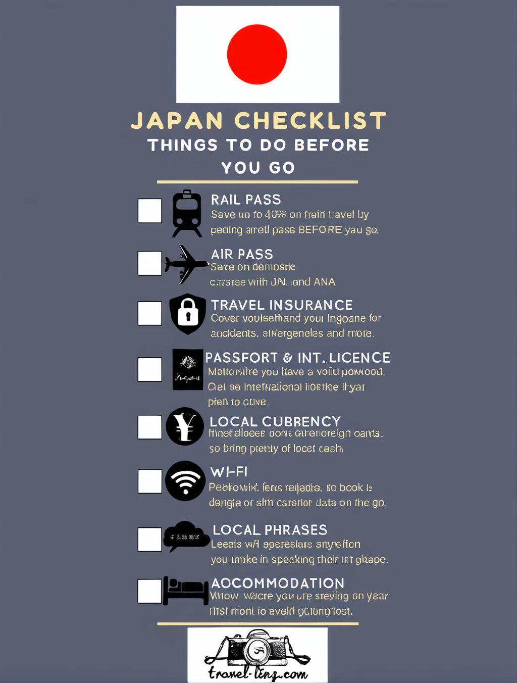 japan travel list