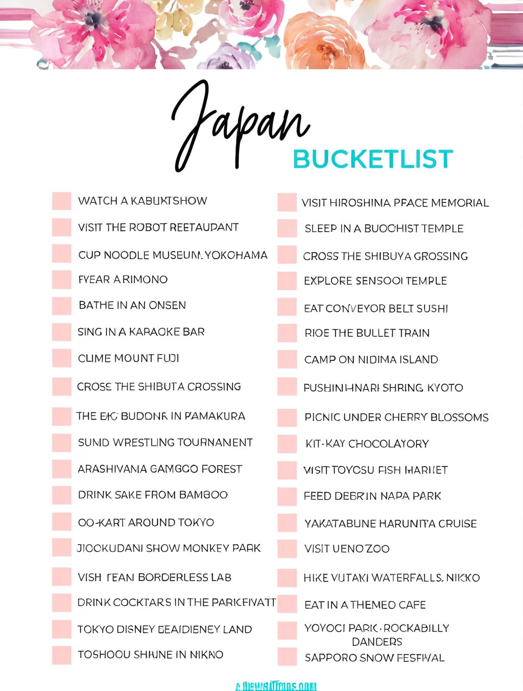 japan travel packing list