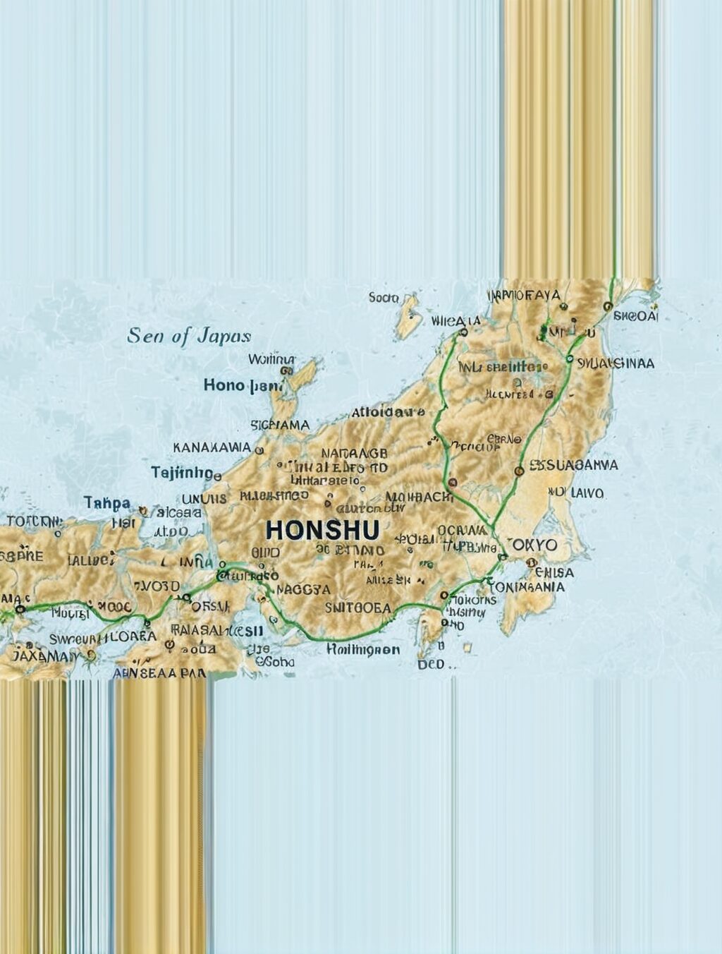 map of honshu island japan