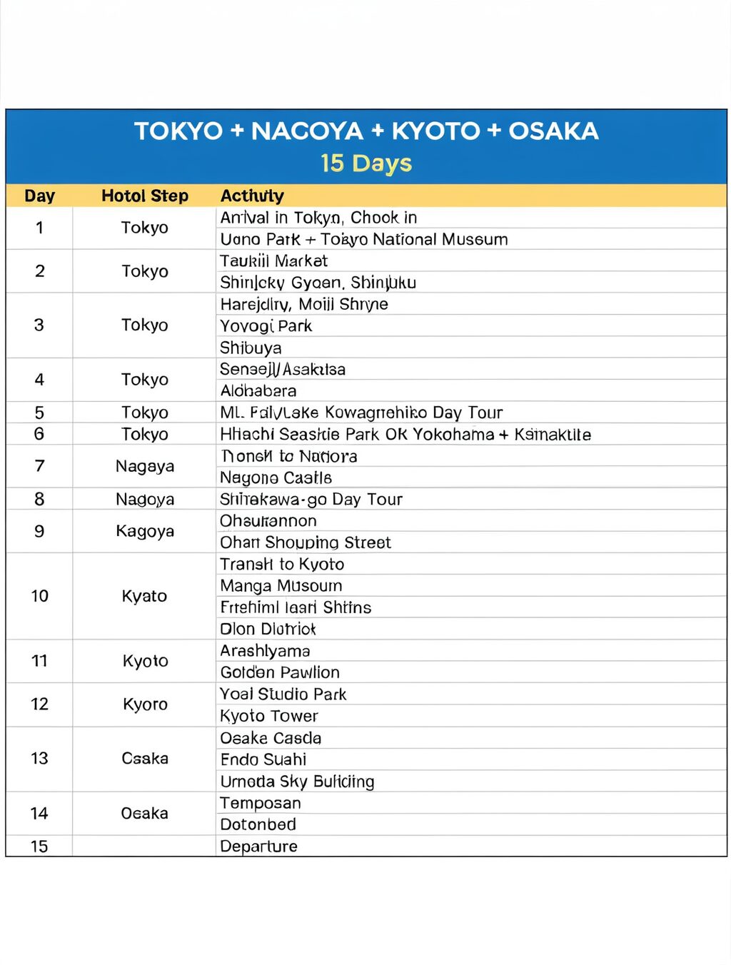 one month japan itinerary
