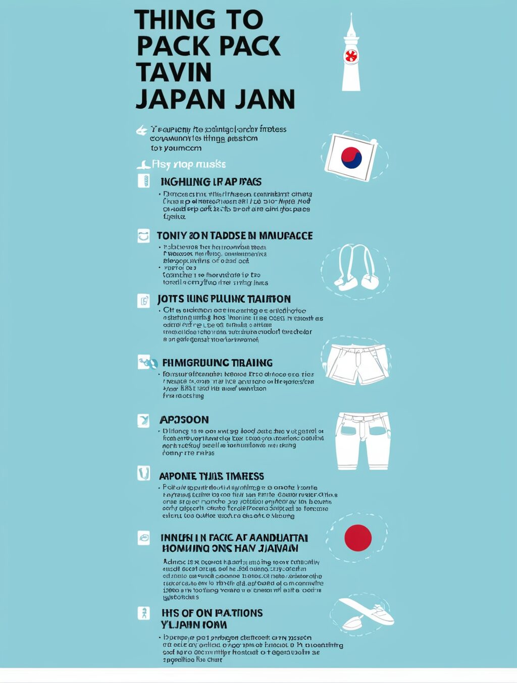 things to pack when traveling to japan