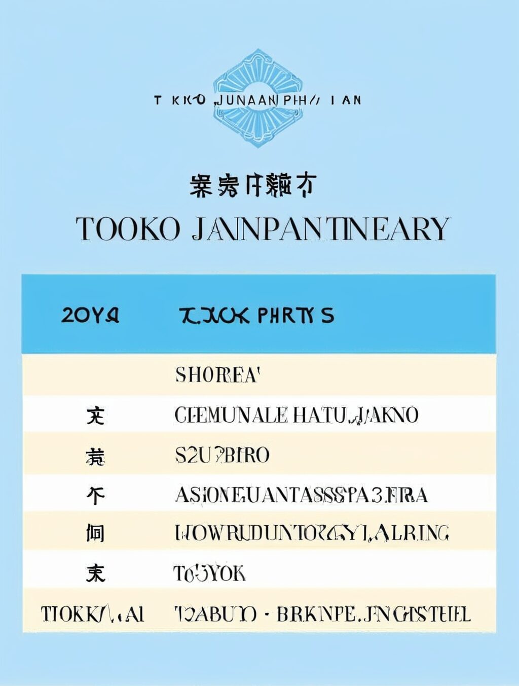 tokyo japan itinerary sample