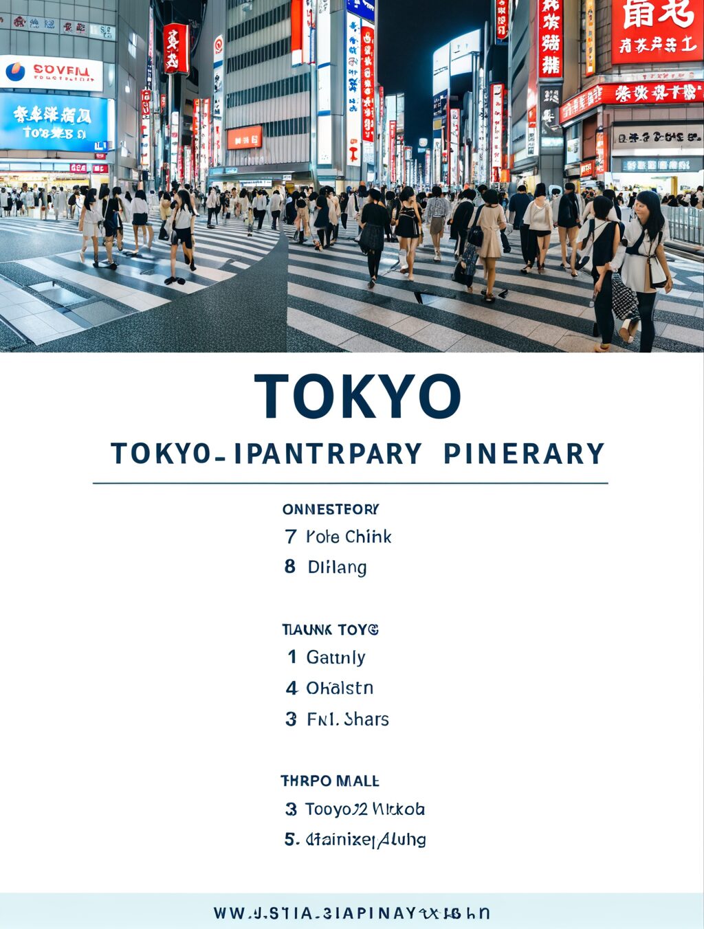 tokyo japan itinerary sample