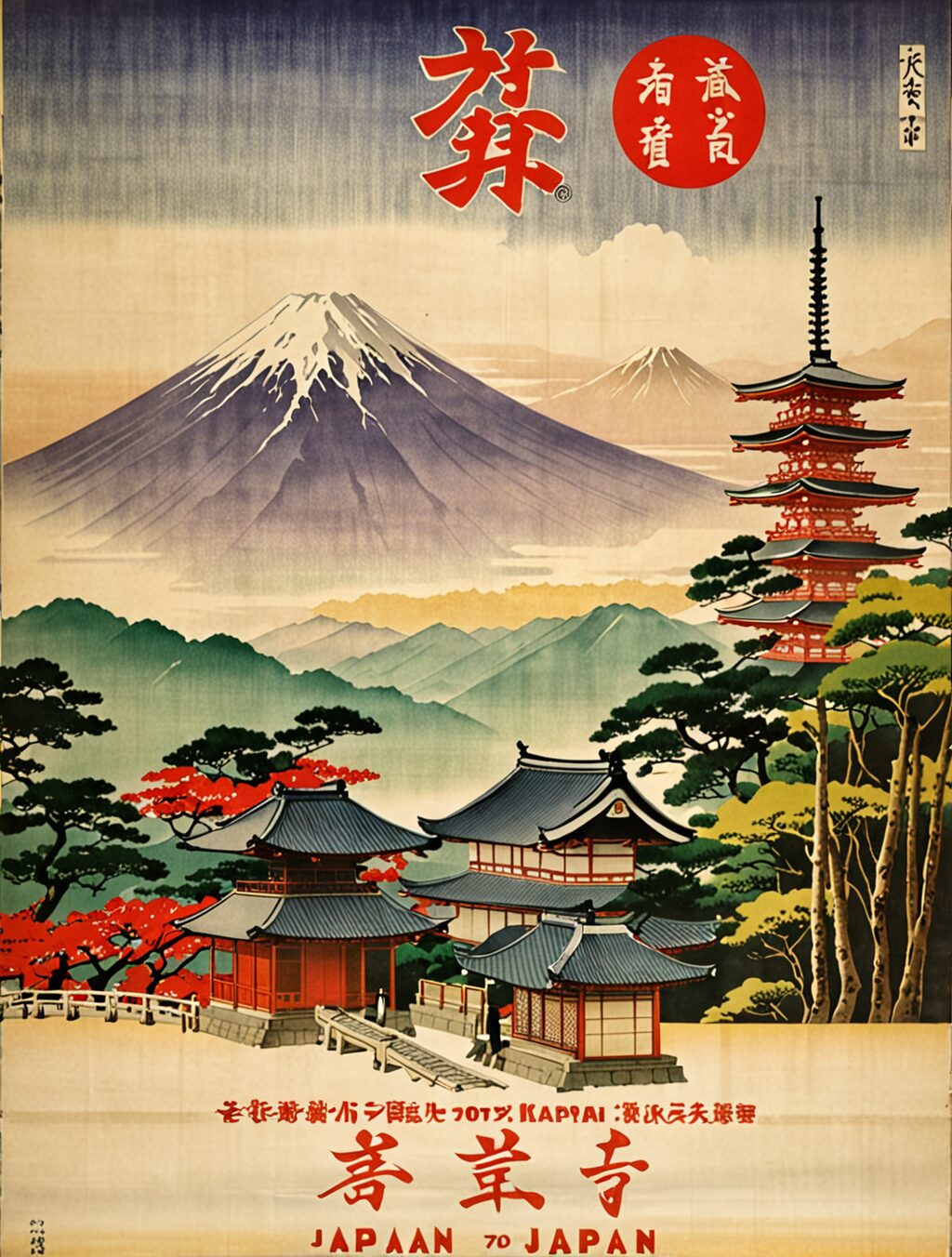 vintage japan travel poster