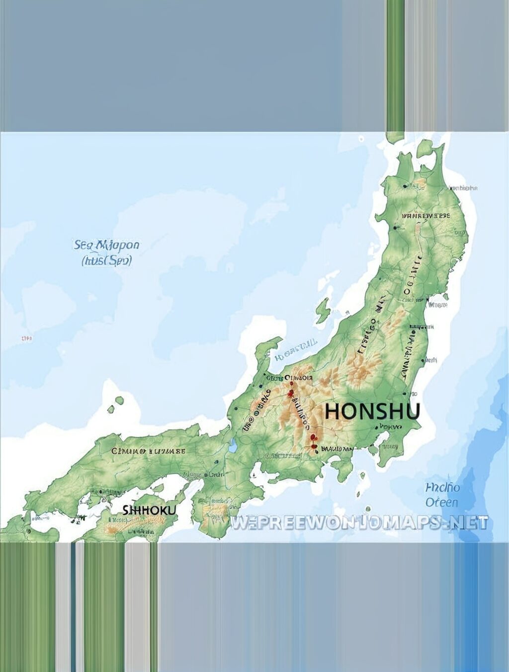 where is honshu on the map of japan