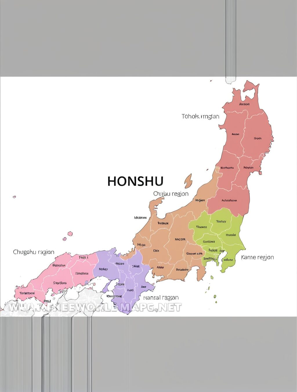 where is honshu on the map of japan