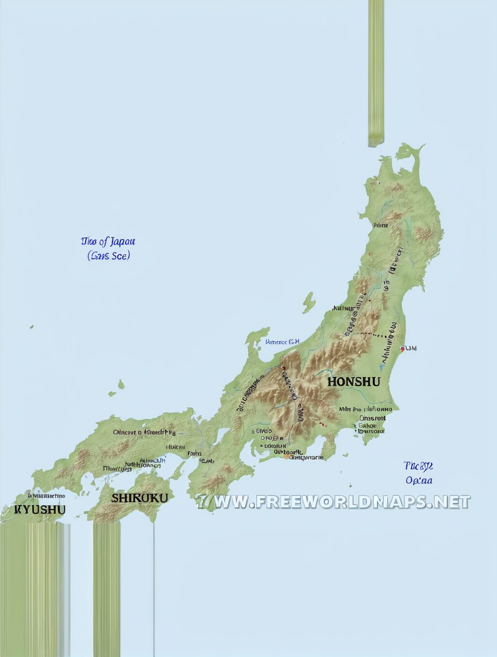 where is honshu on the map of japan