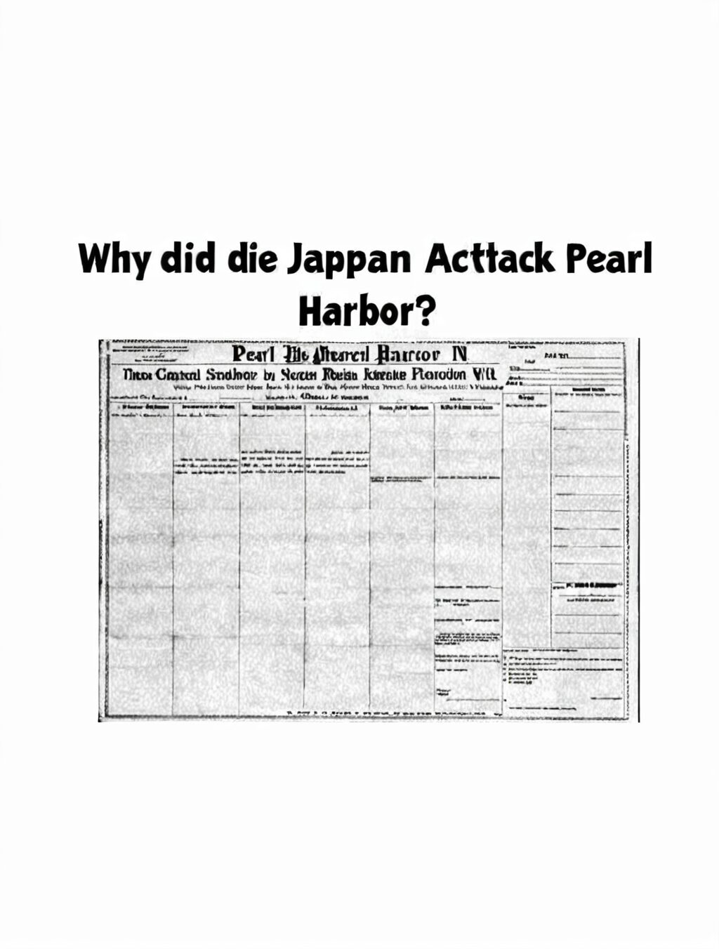 why did japan attack pearl harbor dbq document e answer key