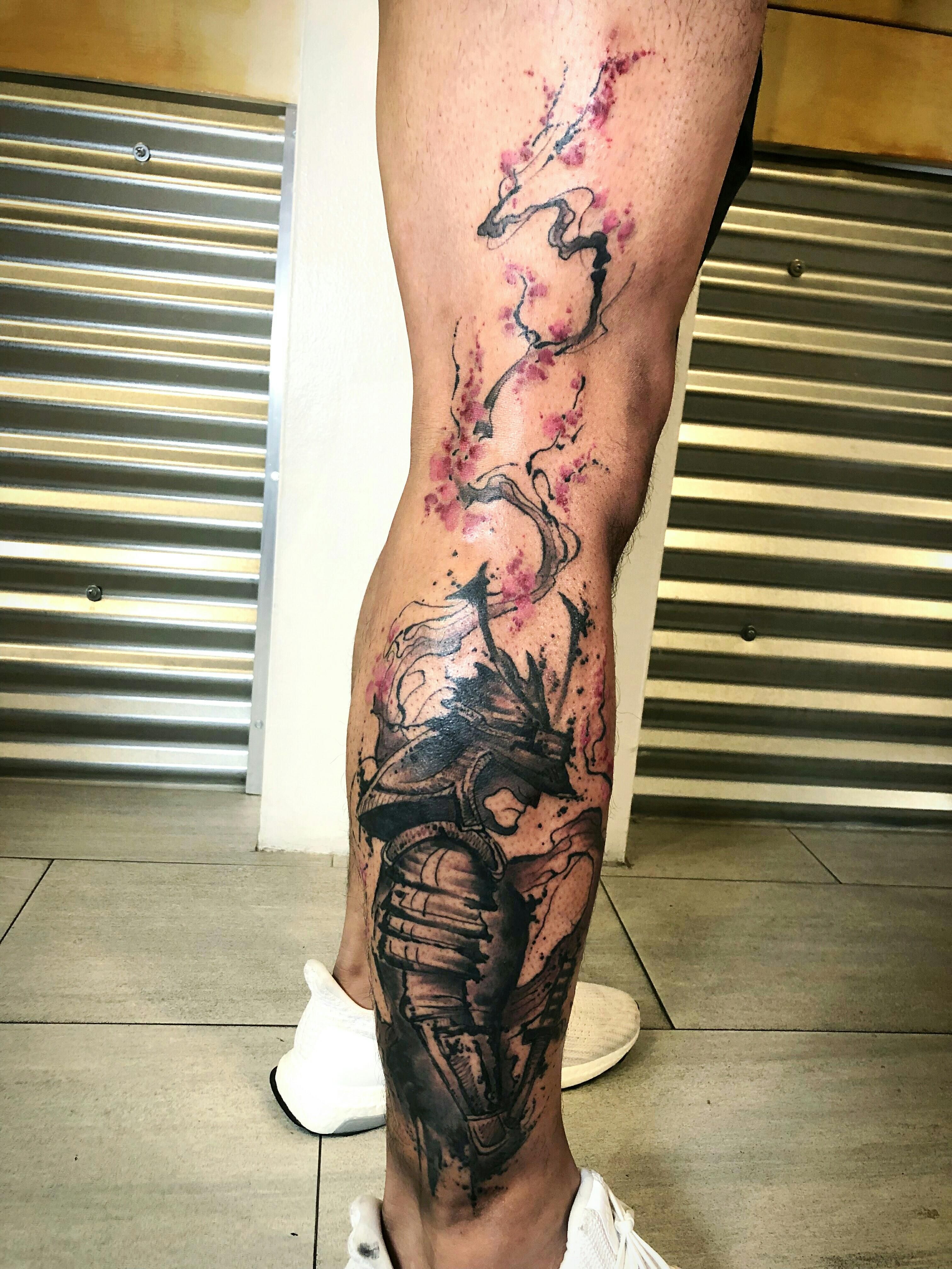 Samurai Tattoo Leg